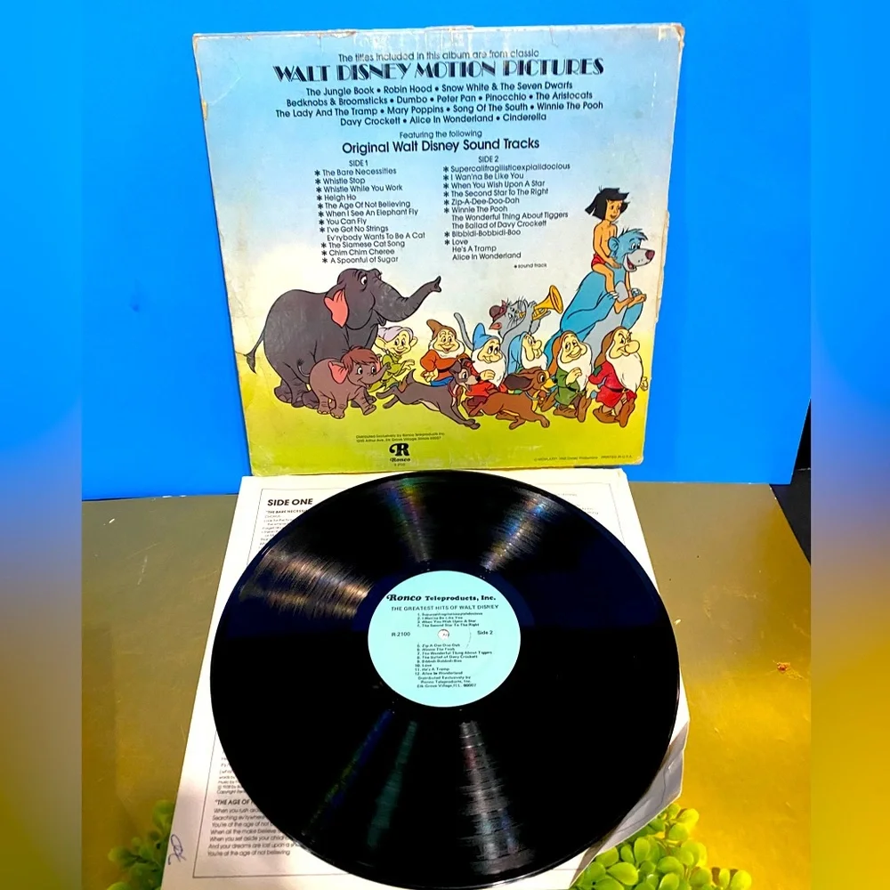 WALT DISNEY 1976 THE GREATEST HITS OF WALT DISNEY VINYL RECORD 24 SONGS RONCO - Picture 5 of 15